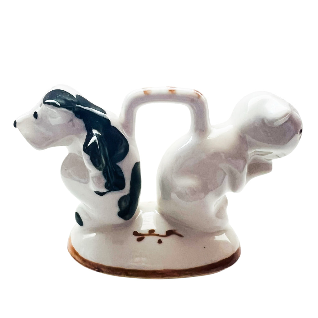 Vintage Double Sided Cat & Dog Salt & Pepper Handle Shaker