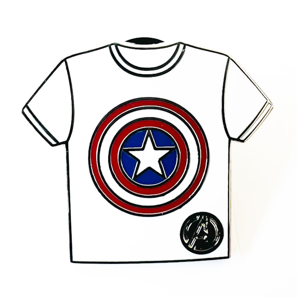 Disney DLR Marvel Captain America T-Shirt Hidden Mickey Disneyland 2024 Pin