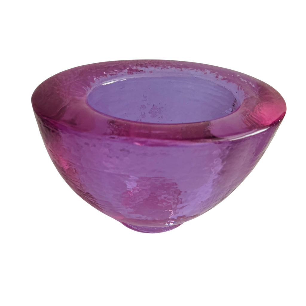 Vintage Alexandrite Fire and Light Purple Glass Oval Bowl/Vase