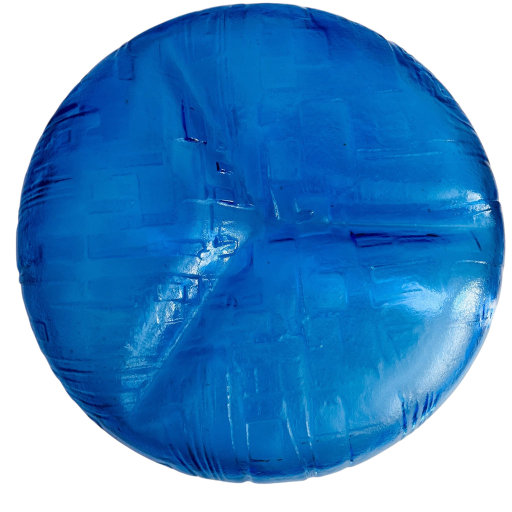 Vintage MCM Cobalt Blue Art Glass Divider Serving Plate