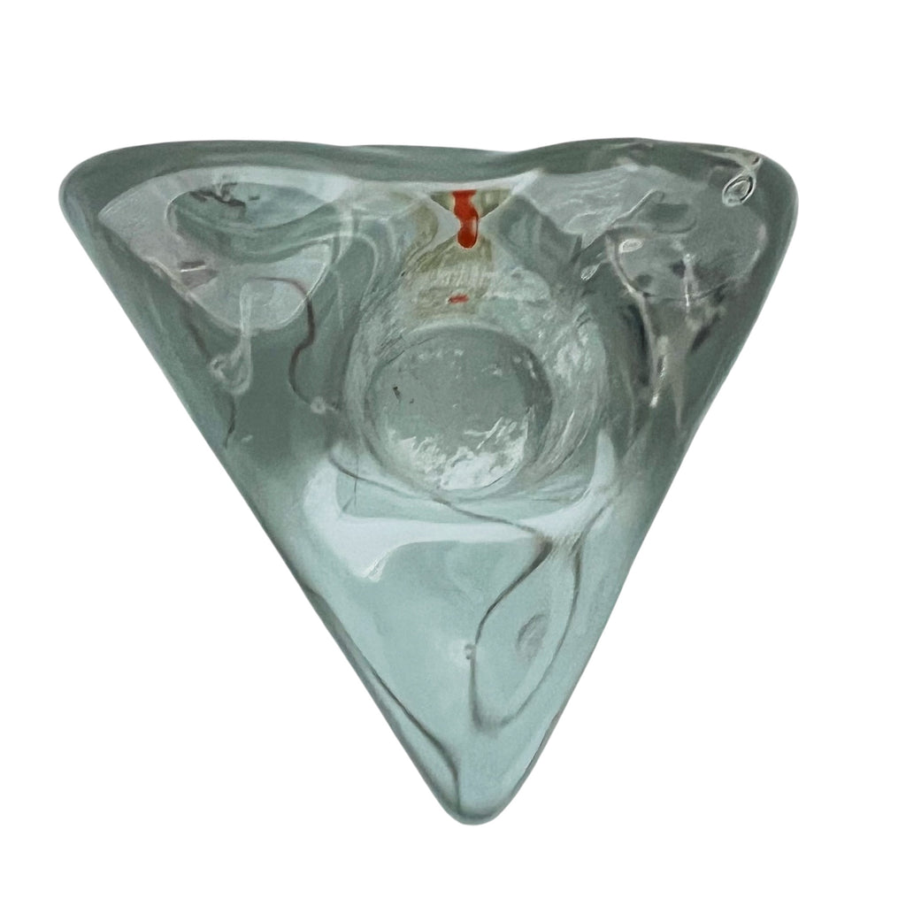 Blenko Glass Clear Triangle Candle Holder