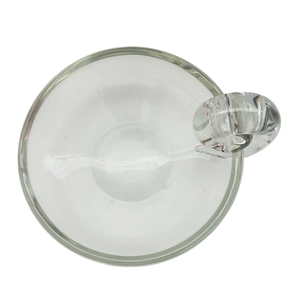 TOSCANY Handled Nappy Kristen Clear Glass Soap Dish with Curled Accent
