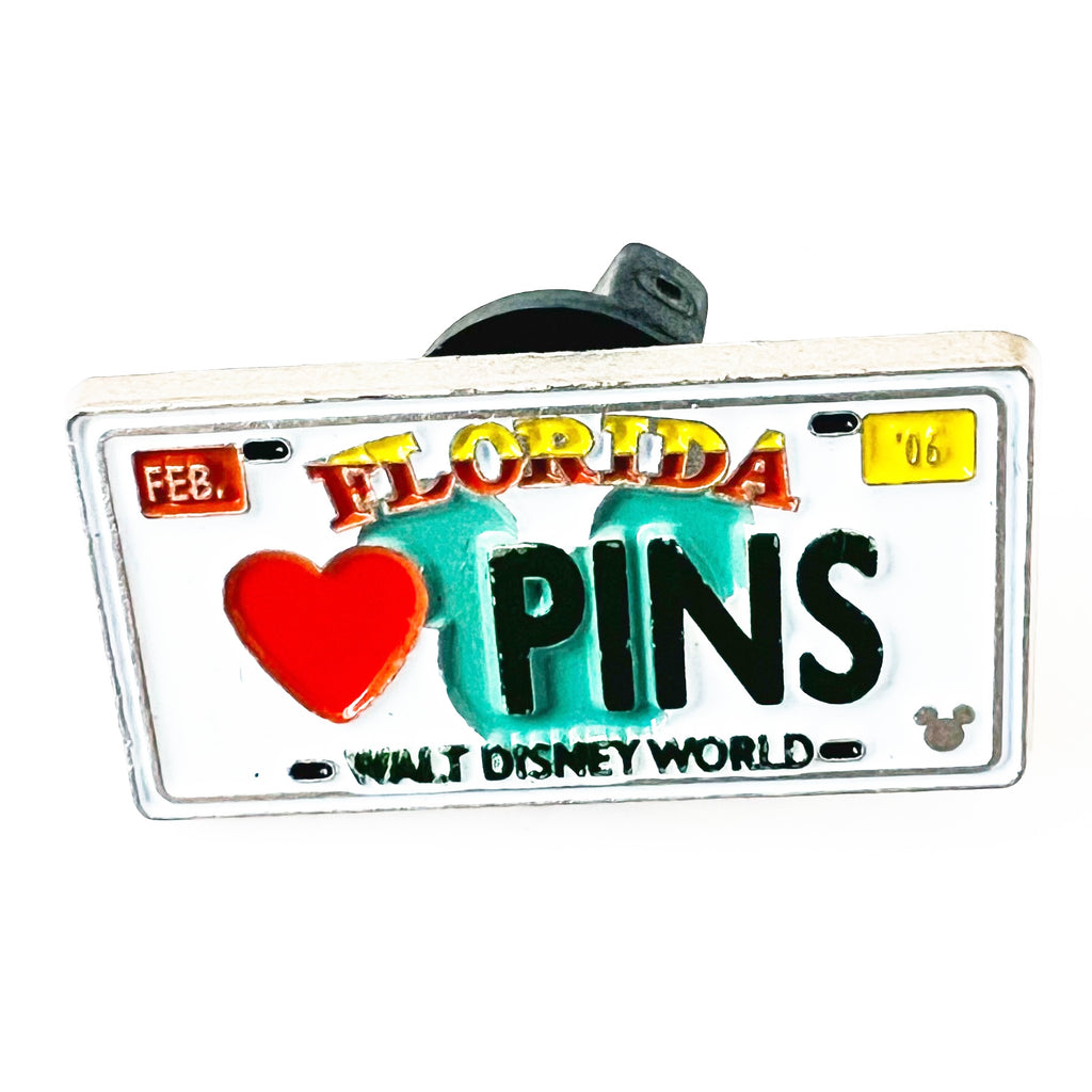 Disney Florida Love License Plate Lanyard Series Hidden Mickey Pin