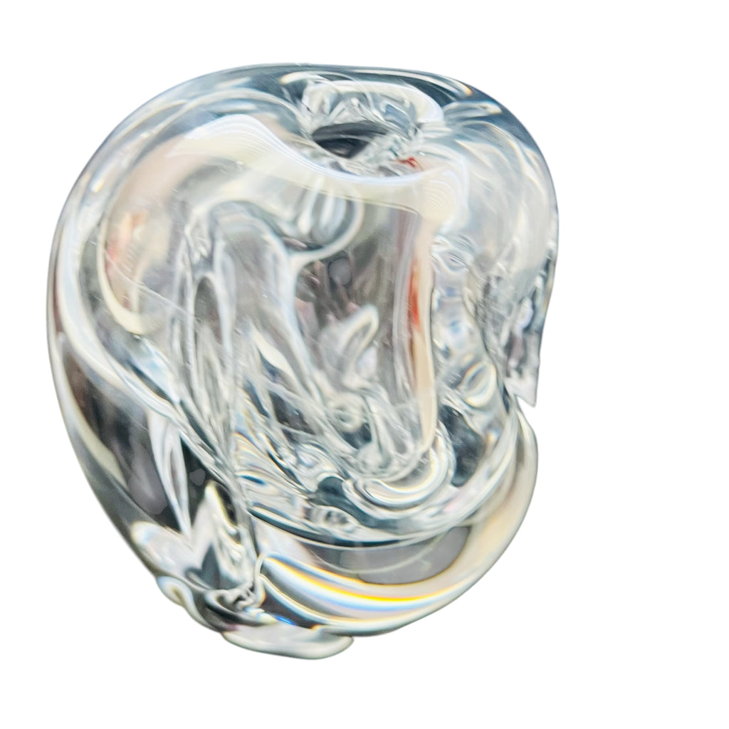 Sklo Lugano Lava Hand Blown Art Glass Object Heavy Vase