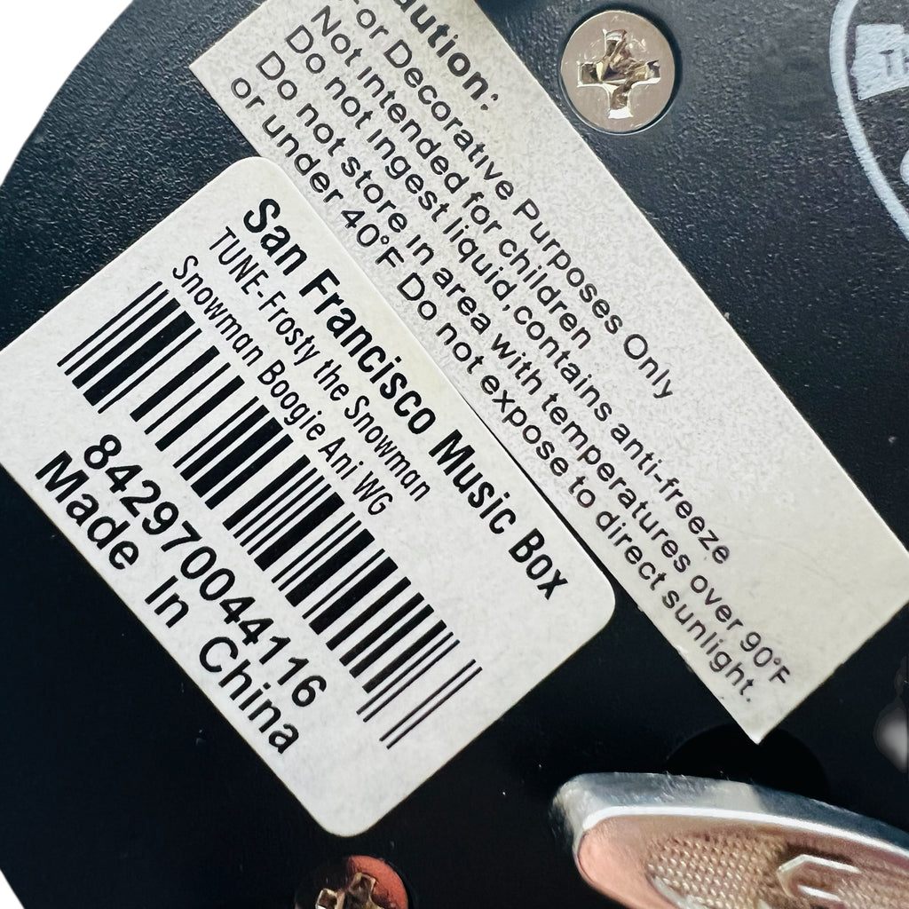 Snowman Boogie Animated Water Globe Music Box Snow Globe