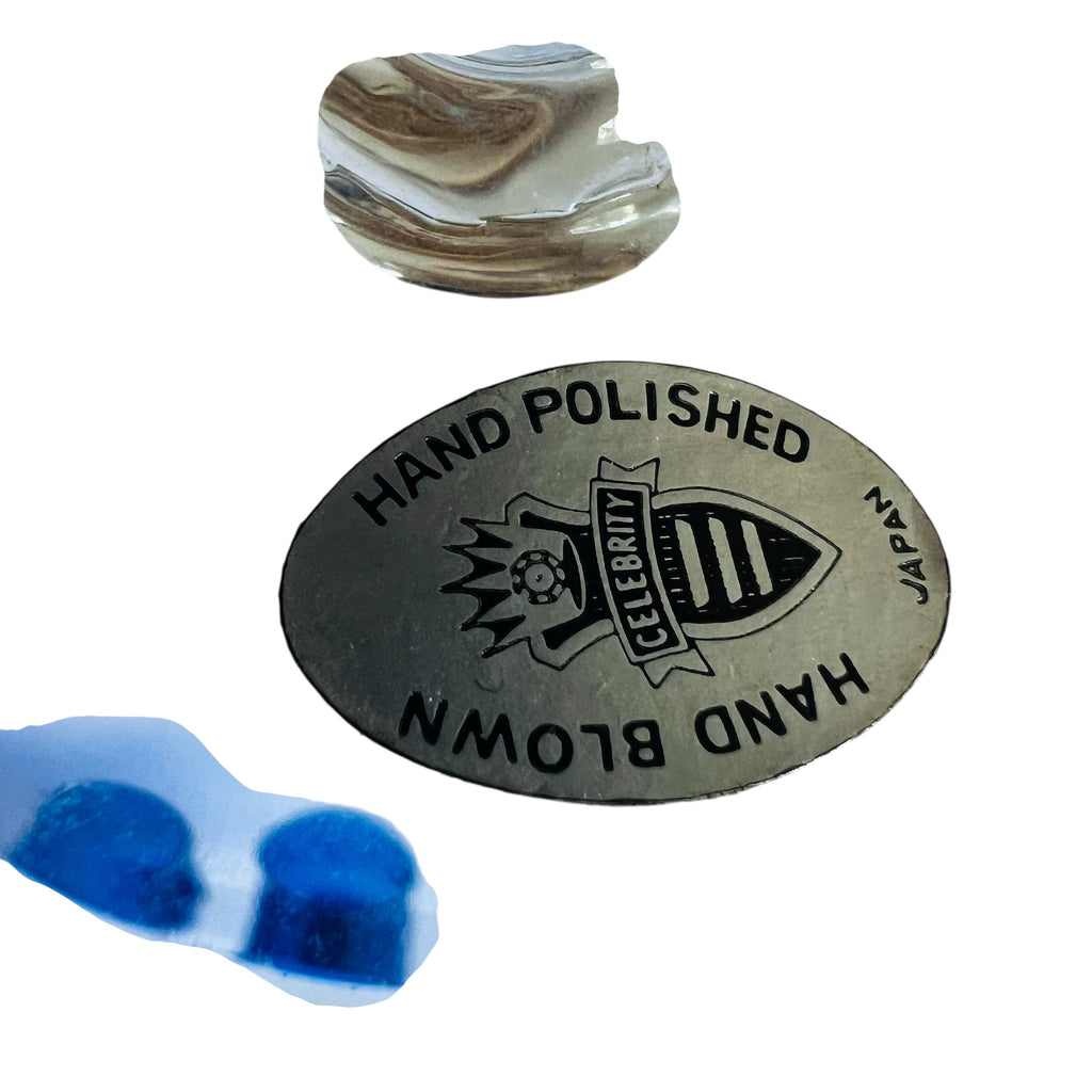 Vintage Celebrity Cobalt Blue with Clear Stem Water Goblets-Set of 4