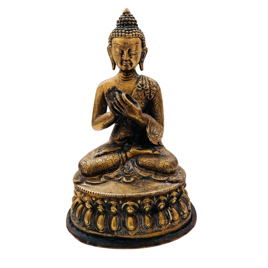 Chinese Buddha Gilt Bronze Statue Figure