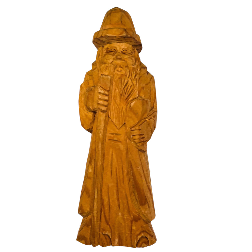 Vintage Hand Carved Wooden Bearded Man Figure