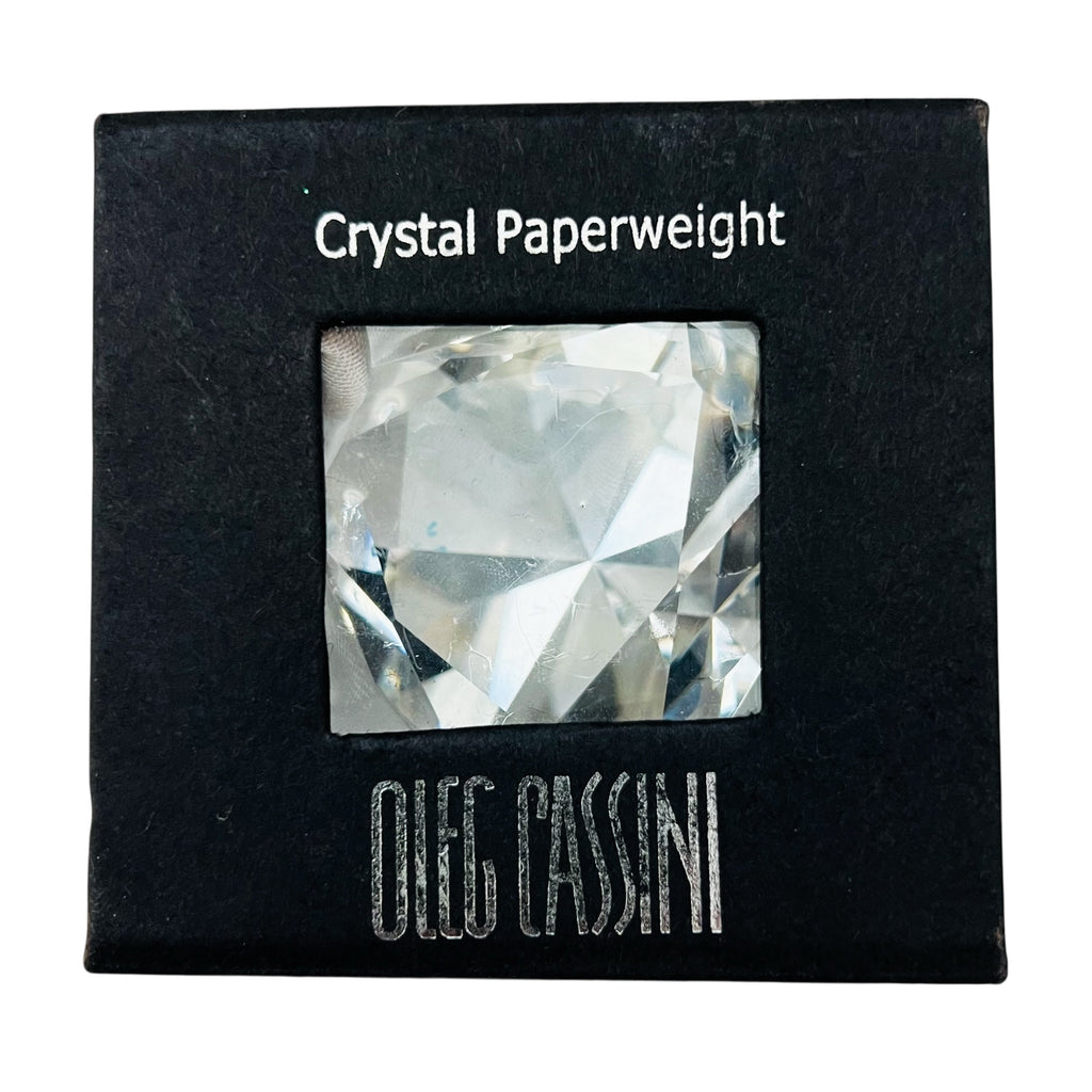 Oleg Cassini Crystal Cut Hexagon Paperweight