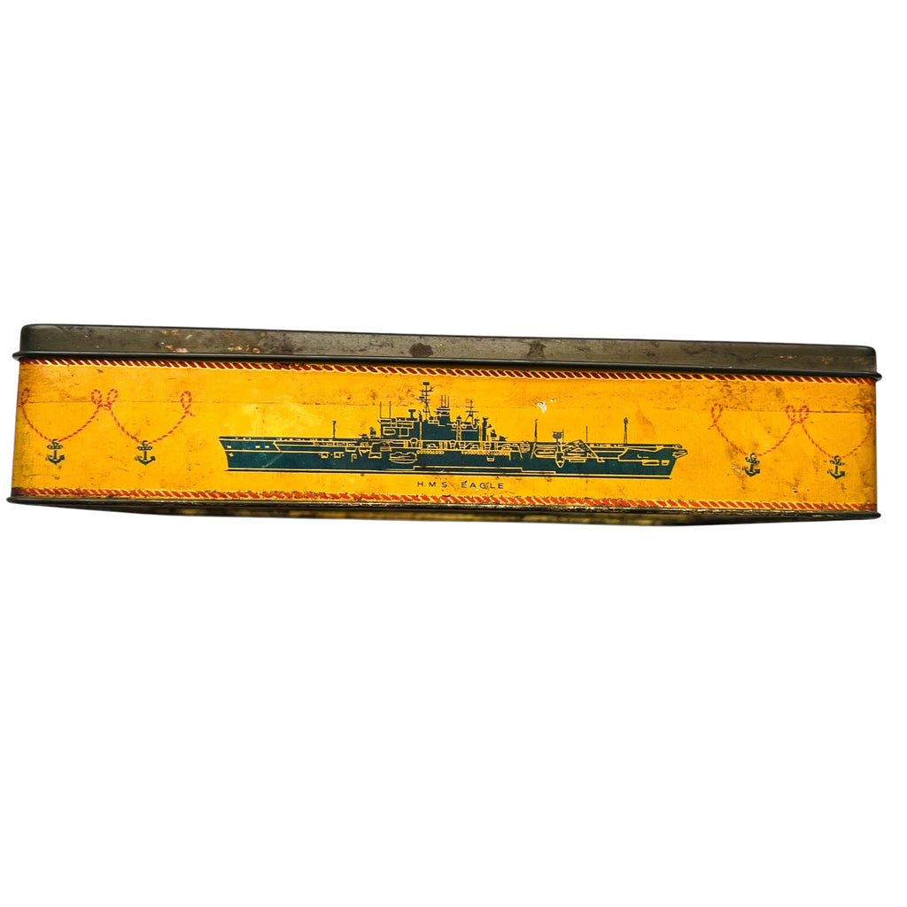 Vintage Prince Philip and Royal Navy Ships Design Edward Sharp& Sons Biscuit Tin