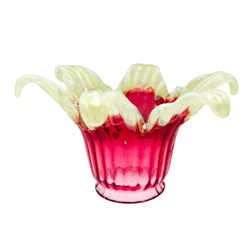 Antique Cranberry Uranium Glass Lamp Shade