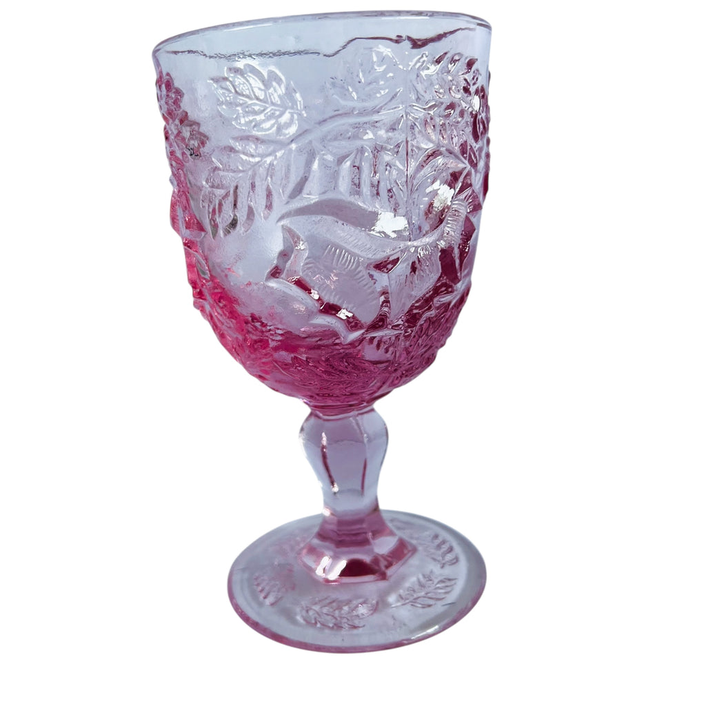 Madonna Inn Wild Rose Pale Pink Goblet Drinking Glass