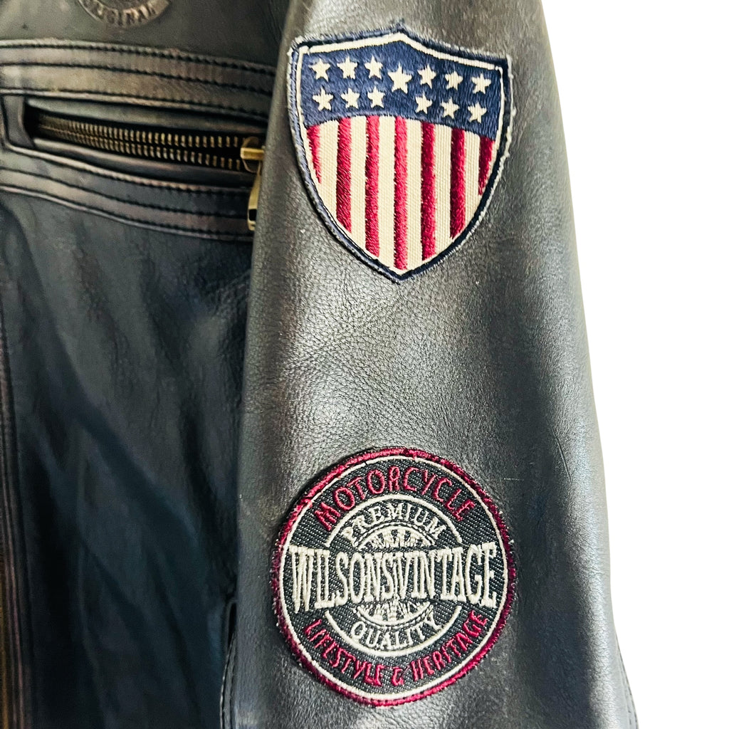Vintage Wilsons LeatherDark Brown Motorcycle Jacket