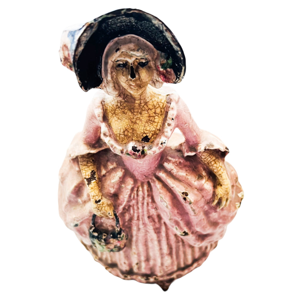 Antique Cast Iron Victorian Colonial Lady Woman Doorstop