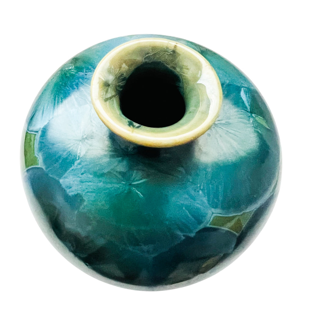 Vintage Louise Reding Crystalline-Glaze Studio Art Pottery Porcelain Artist Signed Vase