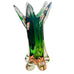 Vintage Murano Swung Pink Green Art Glass Vase