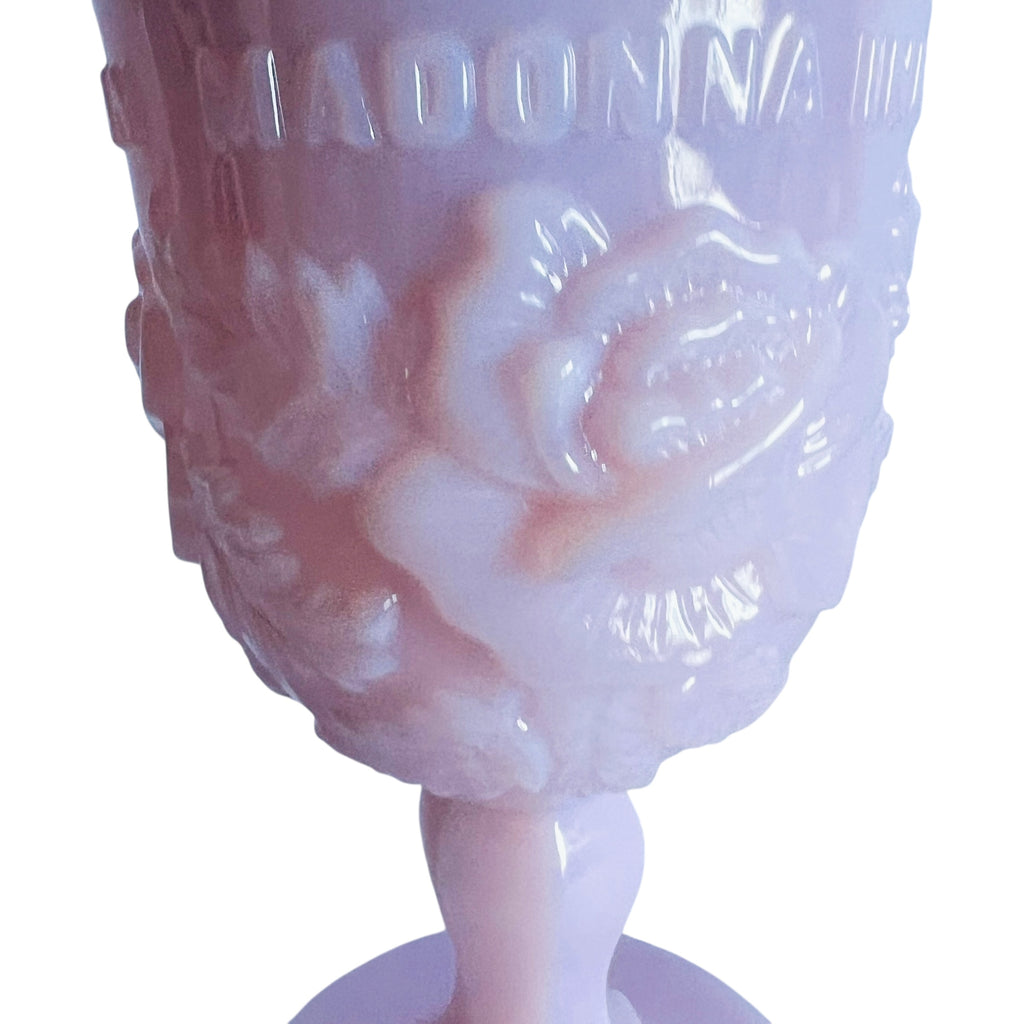 Madonna Inn Rose Pattern Pale Pink Embossed Goblet