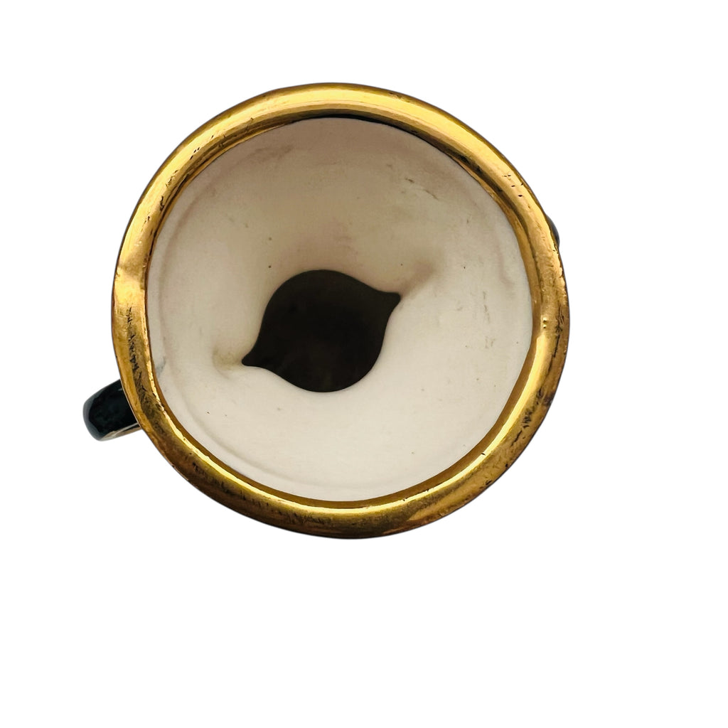 Vintage Hand Painted Small Vase Handles w/ Gold Trim Accents