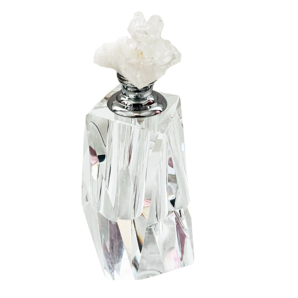 Crystal Perfume Bottle with Stone Top