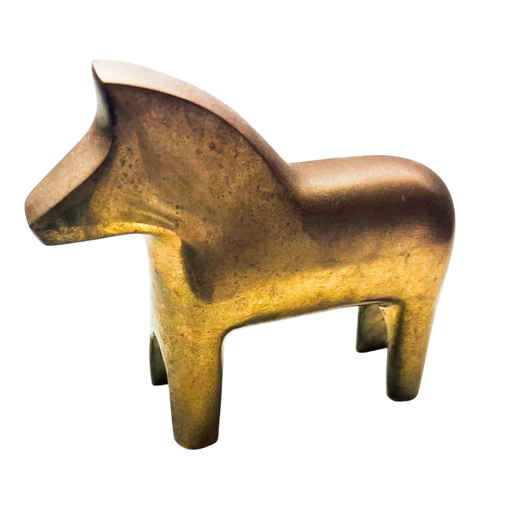 Vintage Gusums Messlng Brass Dala Horse Miniature Sculpture