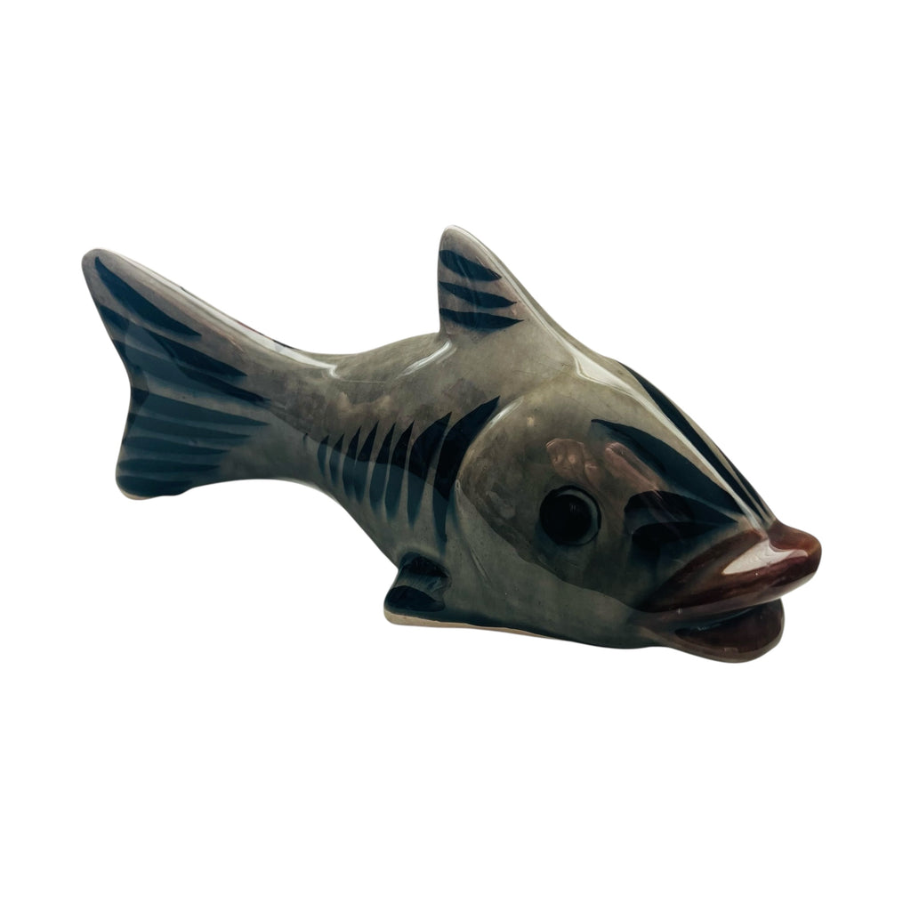 Tonala Mexico Hand Painted and Glazed Pottery Fish Figurine
