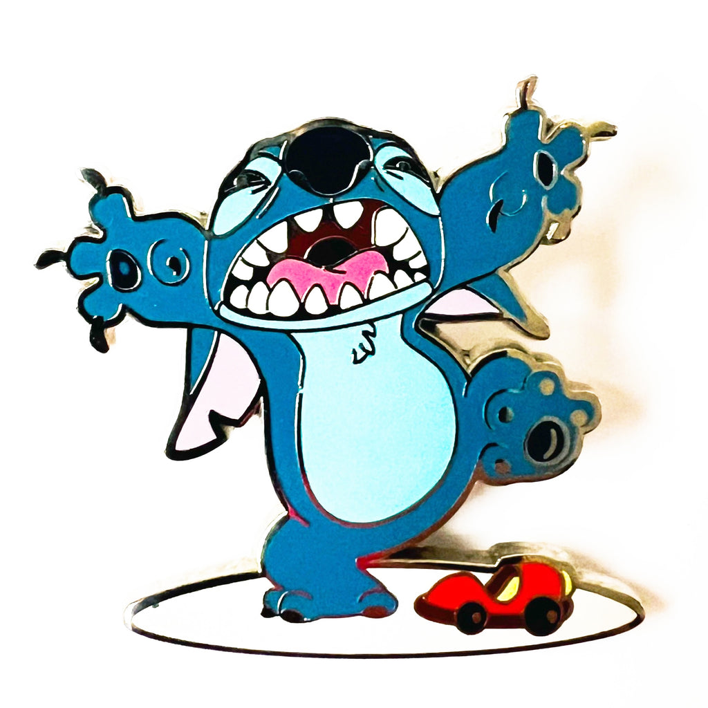 Disney Stitch Stomping On Car Pin