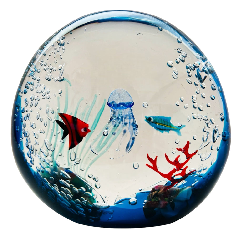 Murano Aquarium Fish Tank Art Glass Signed by Elio Raffaeli Sculpture