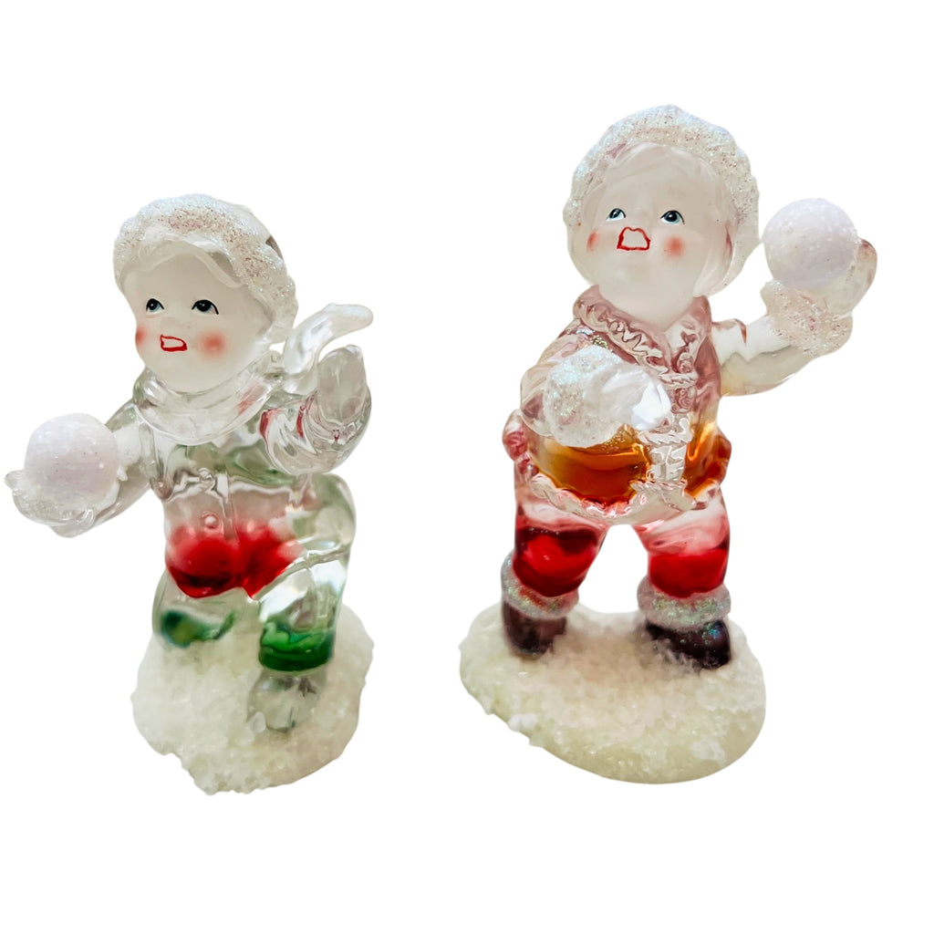 Vintage Christmas Holiday Ice Sculptures Heritage Snowballs Figures