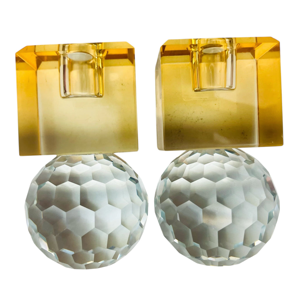 Crystal Ball Taper Candle Holder Pair of 2