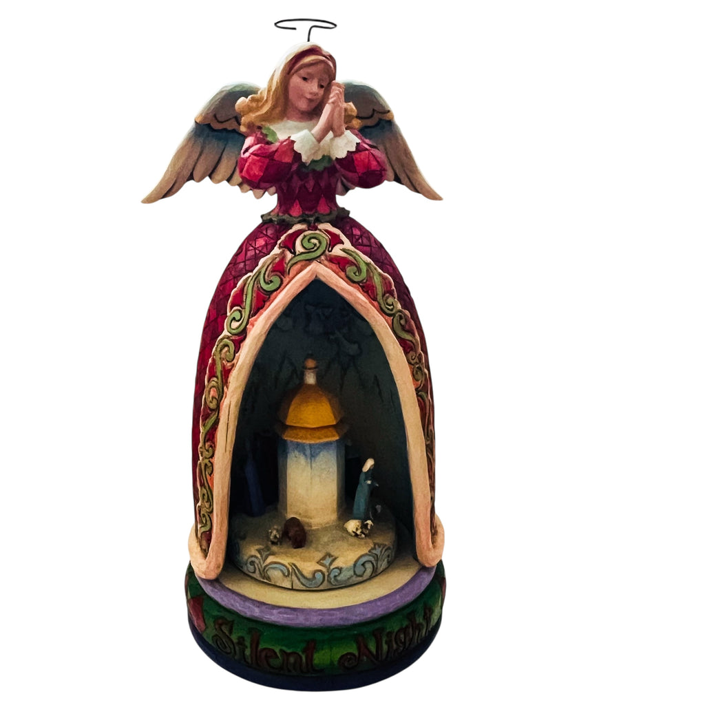 Jim Shore Christmas Lit Nativity Angel Silent Night Lighted Musical Figurine