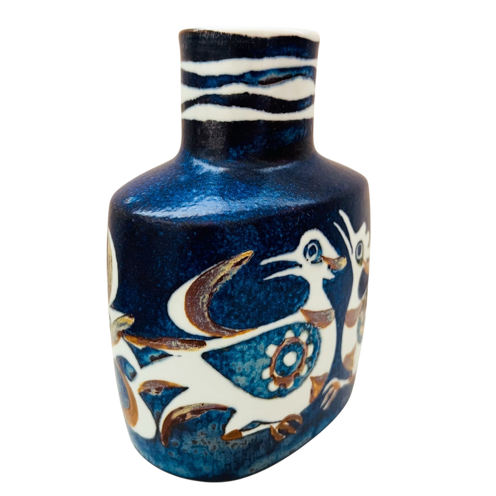 Vintage Royal Copenhagen Nils Thorssen Faience Birds Vase
