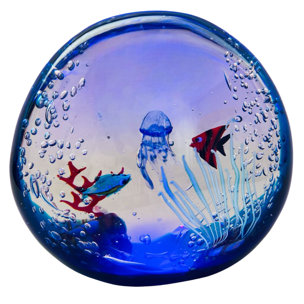 Murano Aquarium Fish Tank Art Glass Signed by Elio Raffaeli Sculpture