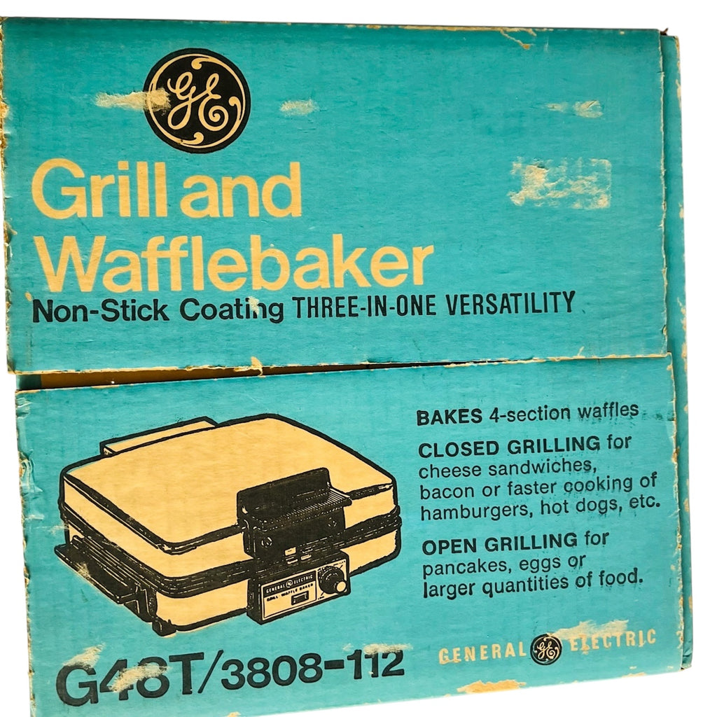 Vintage GENERAL ELECTRIC GE G48T/ 3808 Grill WaffleBaker NIB
