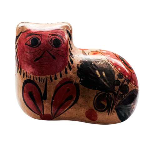 Vintage Mexican Tonala Pottery Traditional Cat Handcrafted Folk Art
