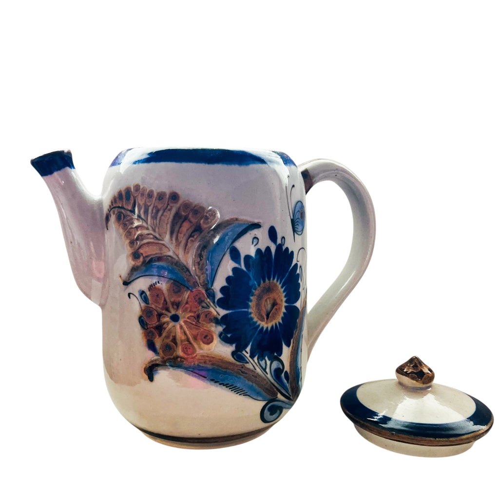 Vintage TONALA Mexico Tea Pot with Lid Signed