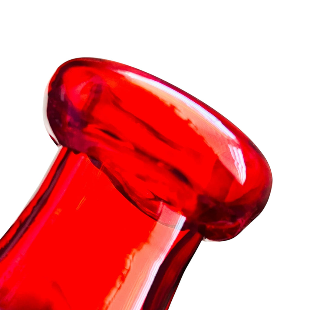 Vintage Art Glass Tangerine Ted Vibrant Red Glass Vase