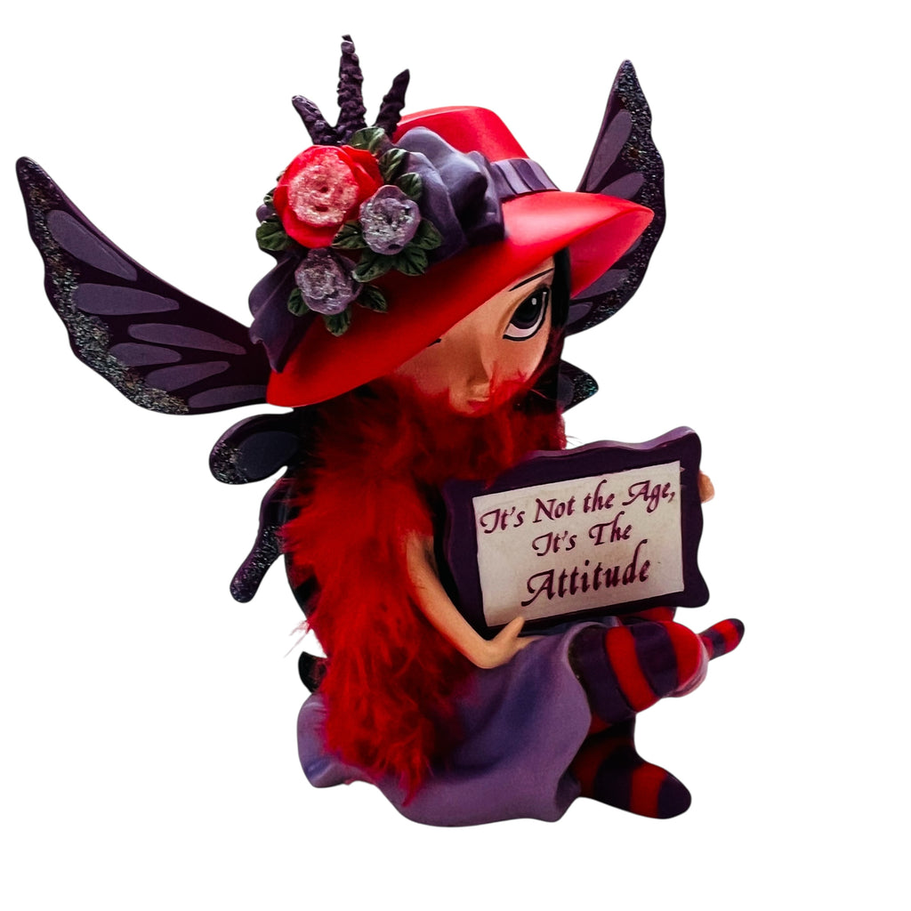 Fabulous Hatterific Fairies ITS NOT THE AGE, ITS THE ATTITUDE Fairy Figurine
