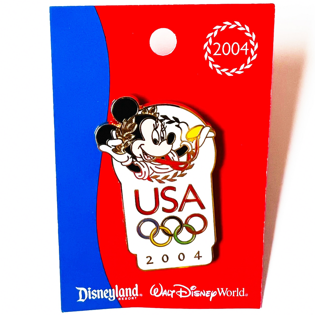 Disneyland Resort WDW USA Olympics Logo 2004 Mnnie Mouse Disney Pin