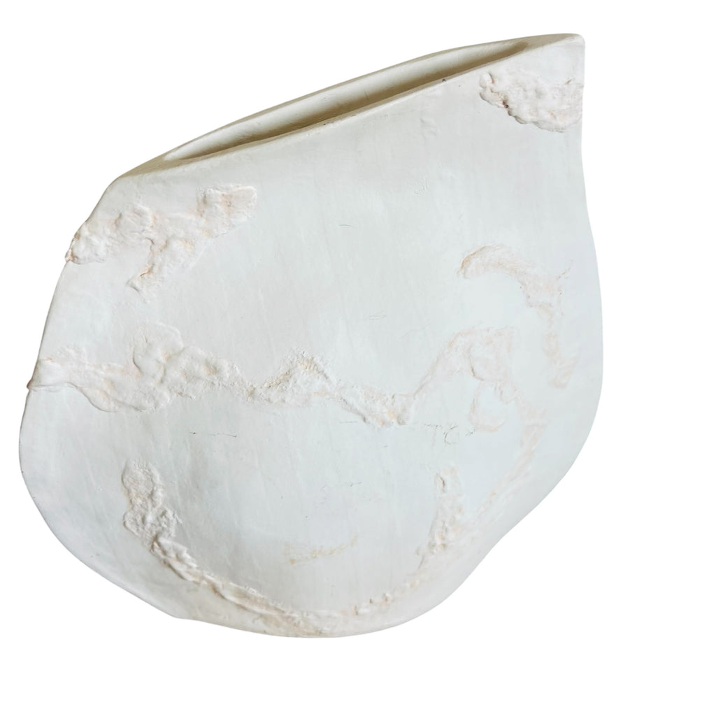 Sculptural Paper Mache Textured Art Vessel Vase