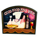 Vintage Italian Chef 3D Good Food Fine Wine Restaurant Wall Hanging Sign