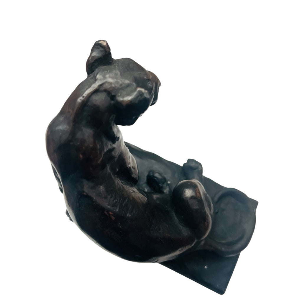 Marion Bronze Lion Lioness Statue Sculpture Book End