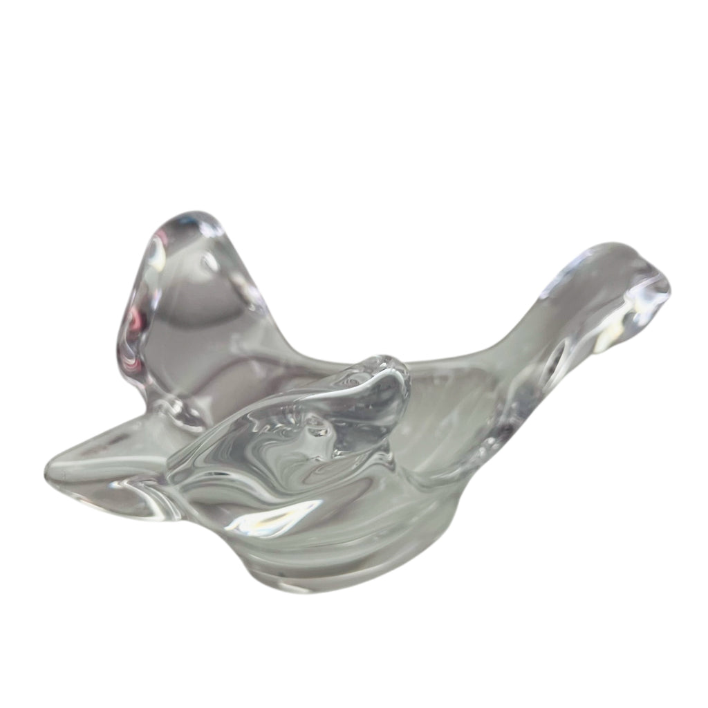 Vintage Princess House Lead Crystal Art Glass Trinket Flying Bird