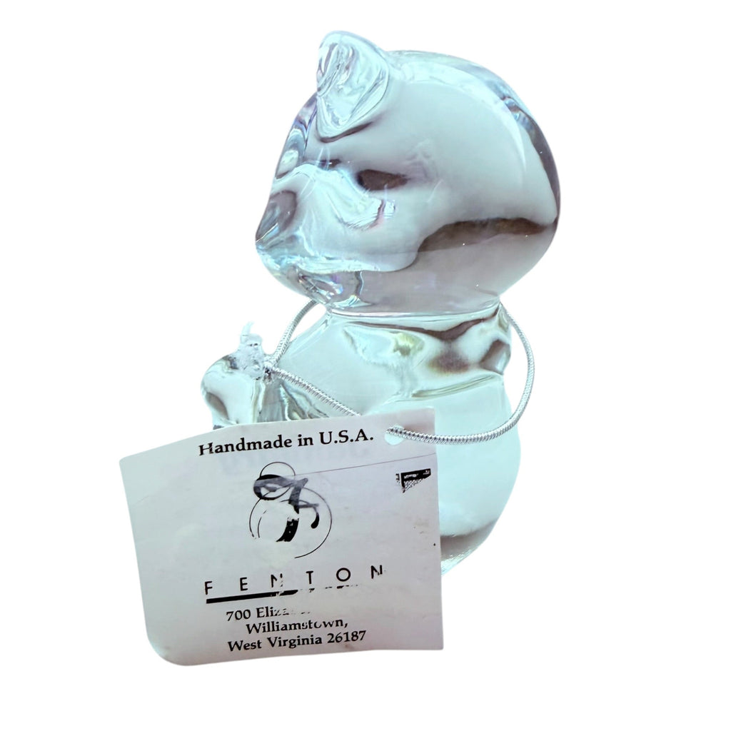 Vintage Fenton July Birthstone Heart Glass Bear Figurine