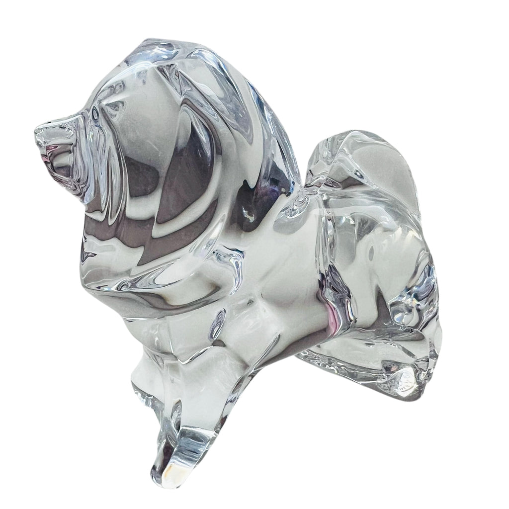 Vintage Baccarat Crystal Chow Chow Dog Figurine