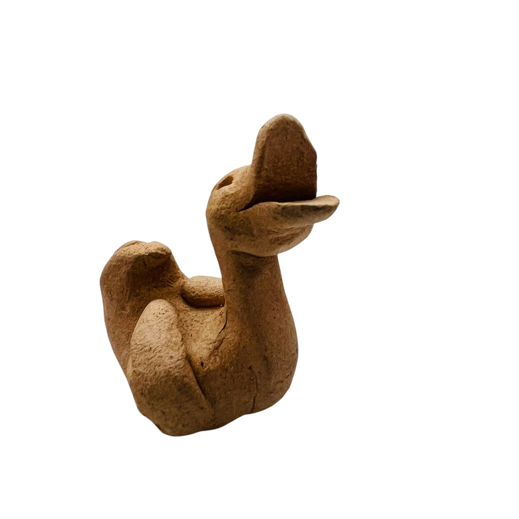 Miniature Signed Handmade Clay Duck Figurine