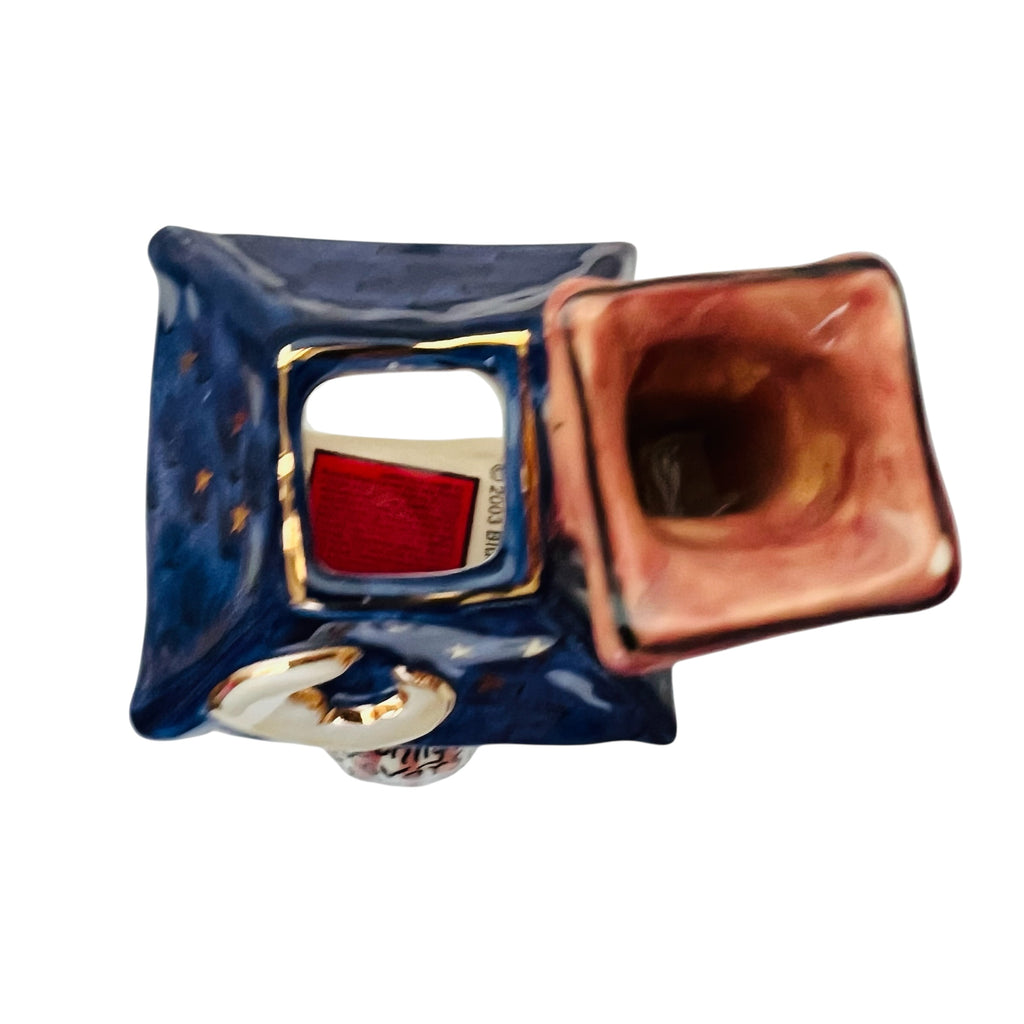 Blue Sky Moonlight Lovers Restaurant Ceramic House Tea Light Candle Holder