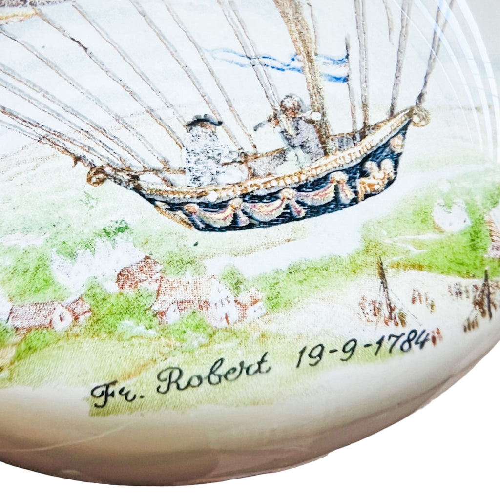 Vintage Hot Air Balloon Fr. Robert 19-9-1784 Murano Art Glass Paperweight