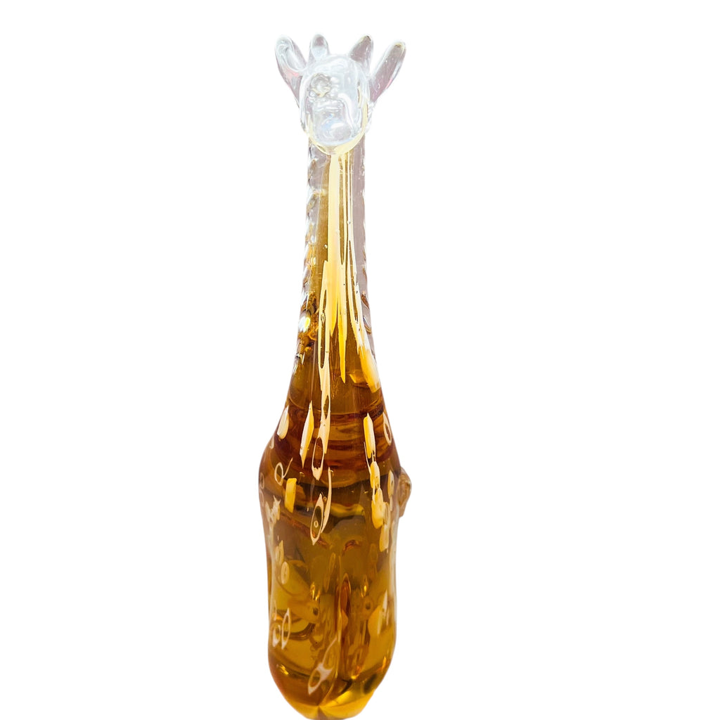 Vintage  Hand Blown Glass Giraffe Figurine