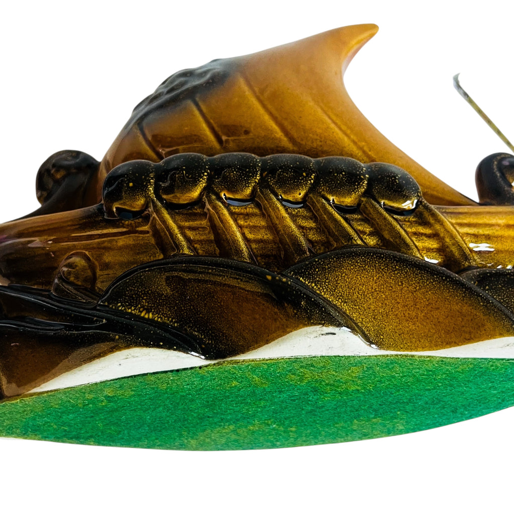 Vintage Mid Century Ceramic Viking Ceramic Ship Desk Lamp