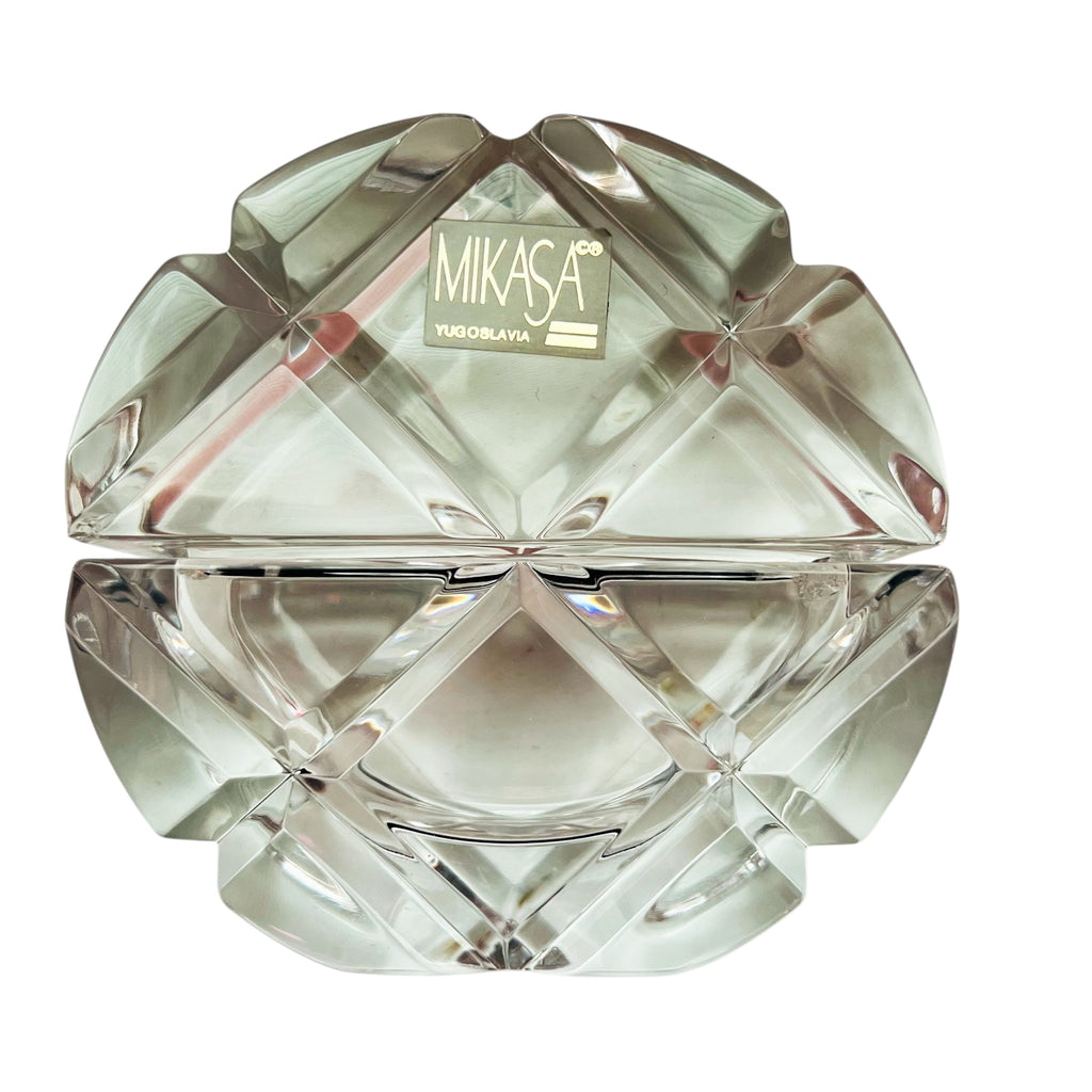 Mikasa Crystal Yugoslavian Candlestick 2 PC Set